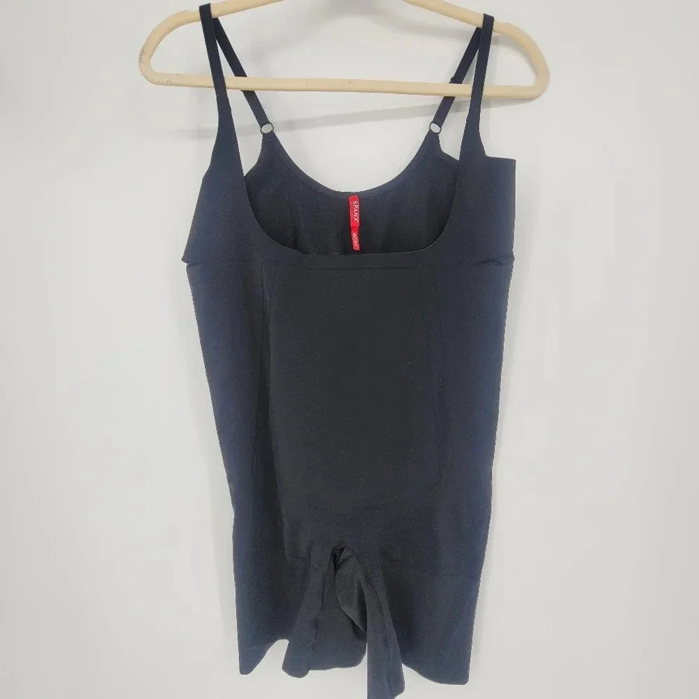 SPANX Oncore Open-Bust Mid-Thigh Bodysuit black 2X